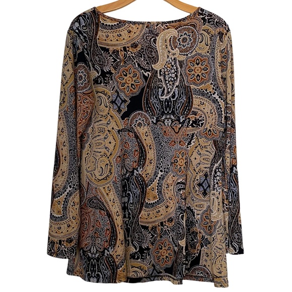 MONROE & MAIN Paisley Pull Over Top Tunic Size Large - Picture 3 of 5